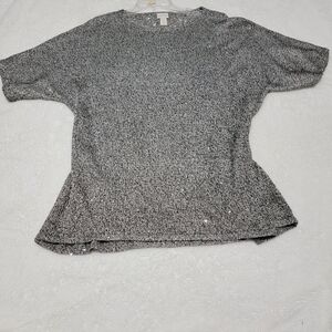 Chico's Black and SilverShort Sleeve Top